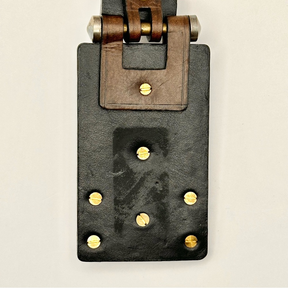 Lanvin Paris Crystal & Copper Studded Leather Statement Necklace RARE - Picture 5 of 8